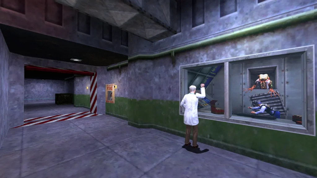 soldado siendo devorado por un alienigena en half life