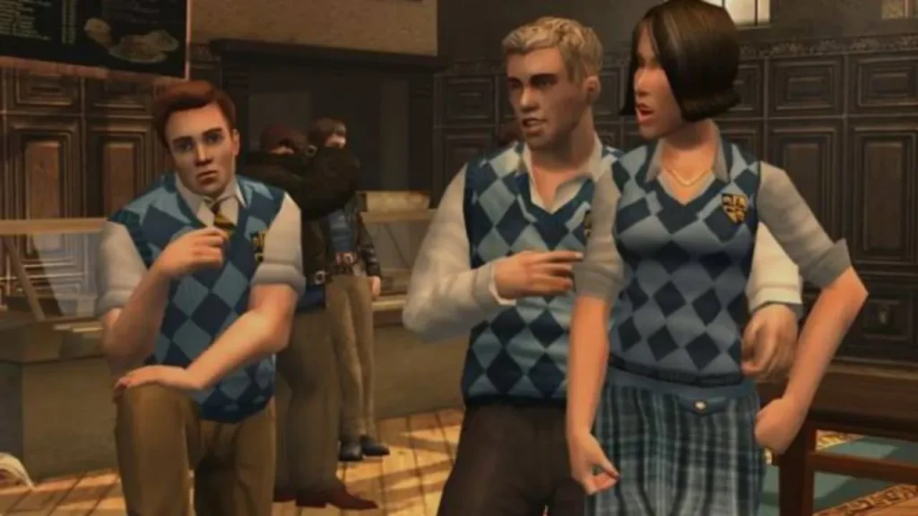 jimmy de bully con dos compañeros de clase
