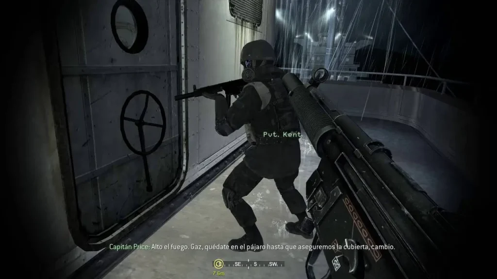 call of duty 4 modern warfare en la misión del barco