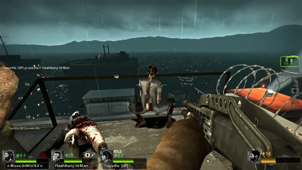 mapa del barco en left 4 dead 2 con muchos zombies