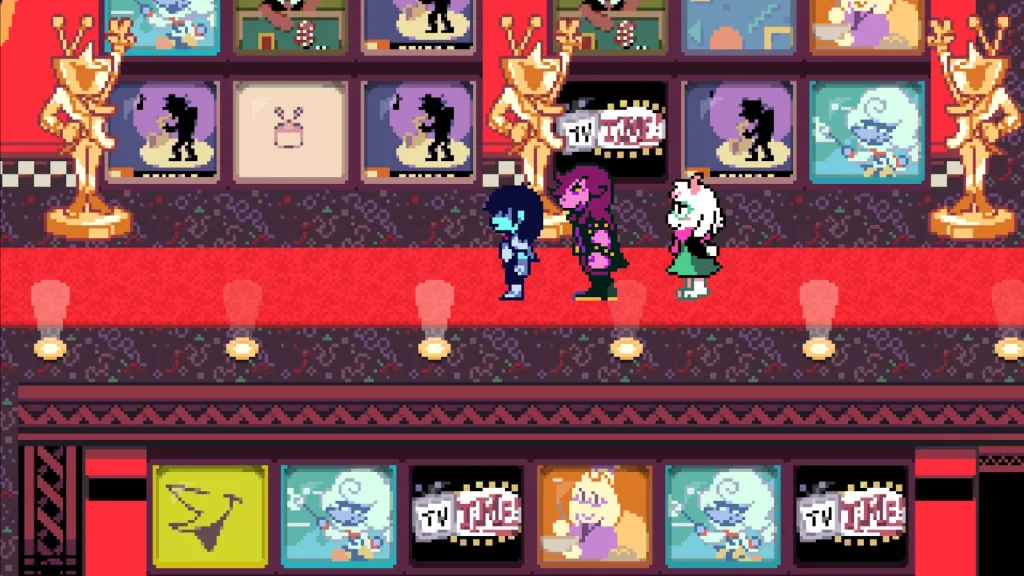 Kris y sus compañeros en el tercer capitulo de deltarune