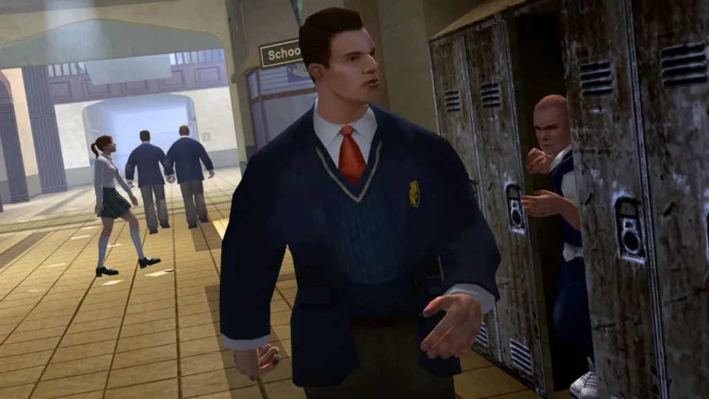 Miembro del consejo estudiantil buscando a jimmy en bully