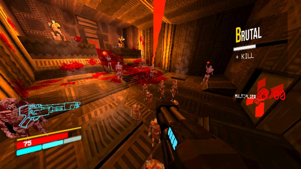 Acabando con los enemigos en ultrakill